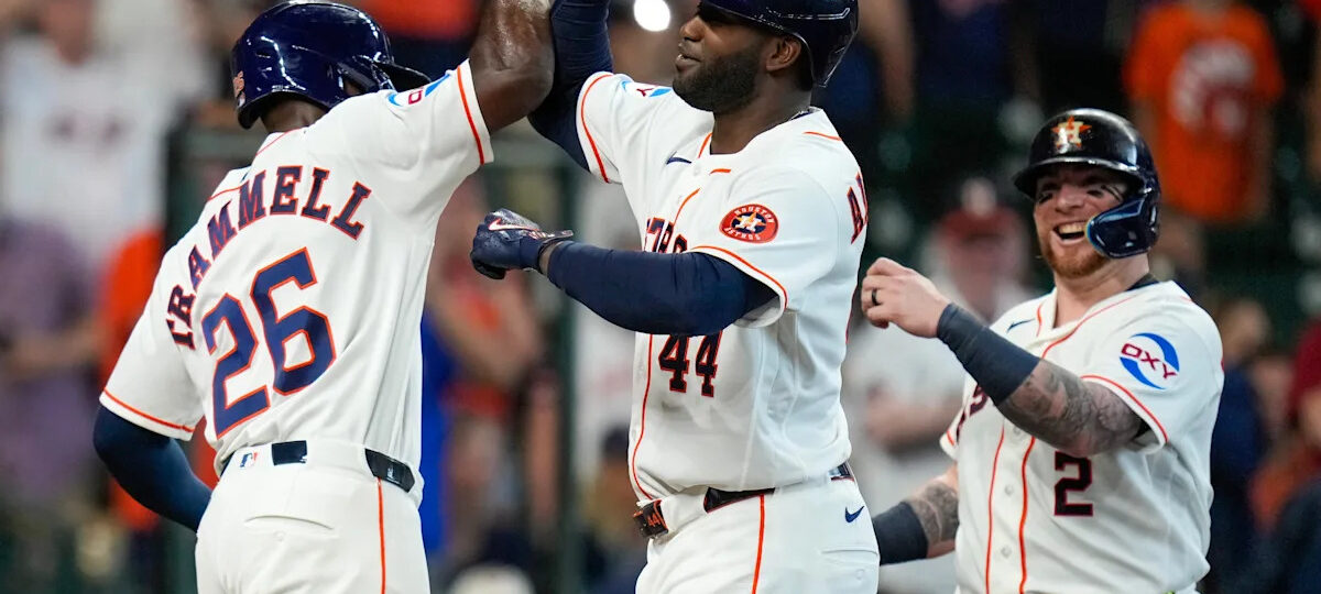 Yordan Alvarez hits a grand slam for AL-leading 22nd homer as Astros blast Athletics 13-2