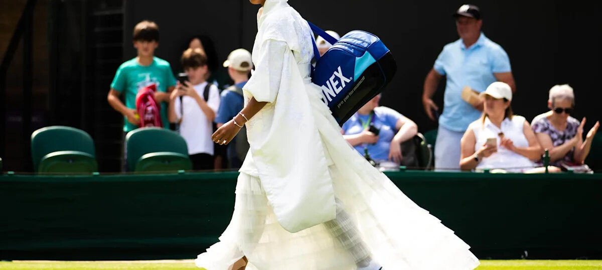 For Naomi Osaka’s latest Grand Slam fashion statement, Wimbledon white was no limit