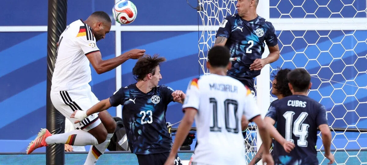 Why was Germany’s extra-time goal against Paraguay disallowed after a VAR review?