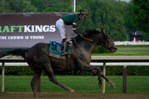 Golden Tempo wins the 158th running of the Belmont Stakes