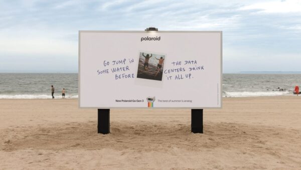 Polaroid tells people to jump in some water 'before the data centers drink it all up'
