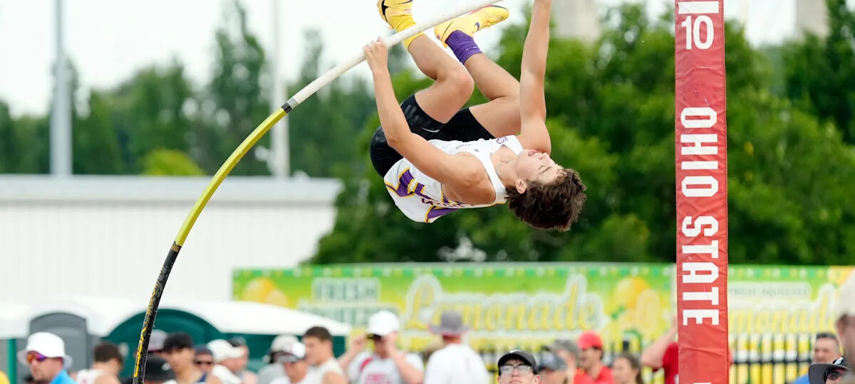 Bloom-Carroll's Dominic Knapp earns his gold medal in the pole vault