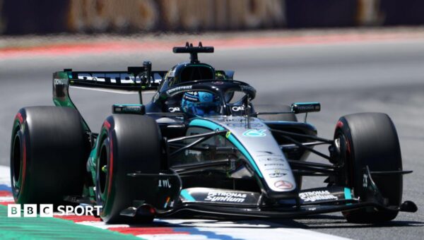 Russell fastest in Barcelona first practice