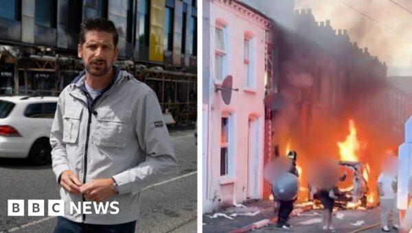 Destruction after Belfast unrest shows torched homes and vehicles