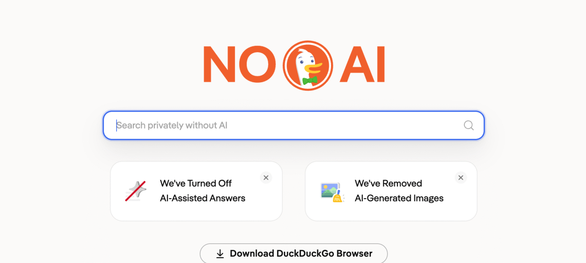 DuckDuckGo makes its ‘no-AI’ search engine easier to access as its traffic booms