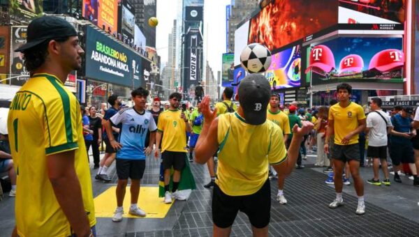 Brazil World Cup fans take over NYC in scenes that rival Knicks celebrations
