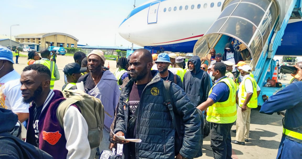 Photos: Nigerians repatriated from South Africa arrives Lagos
