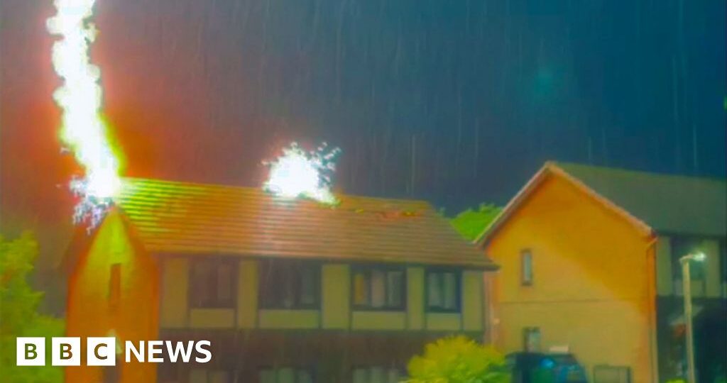Man saves neighbours after lightning strikes roof and fire spreads