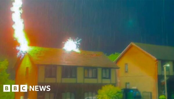 Man saves neighbours after lightning strikes roof and fire spreads