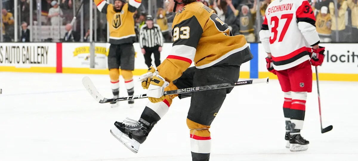 Marner's hat trick, Knights hold off Canes in 2OT, for series lead