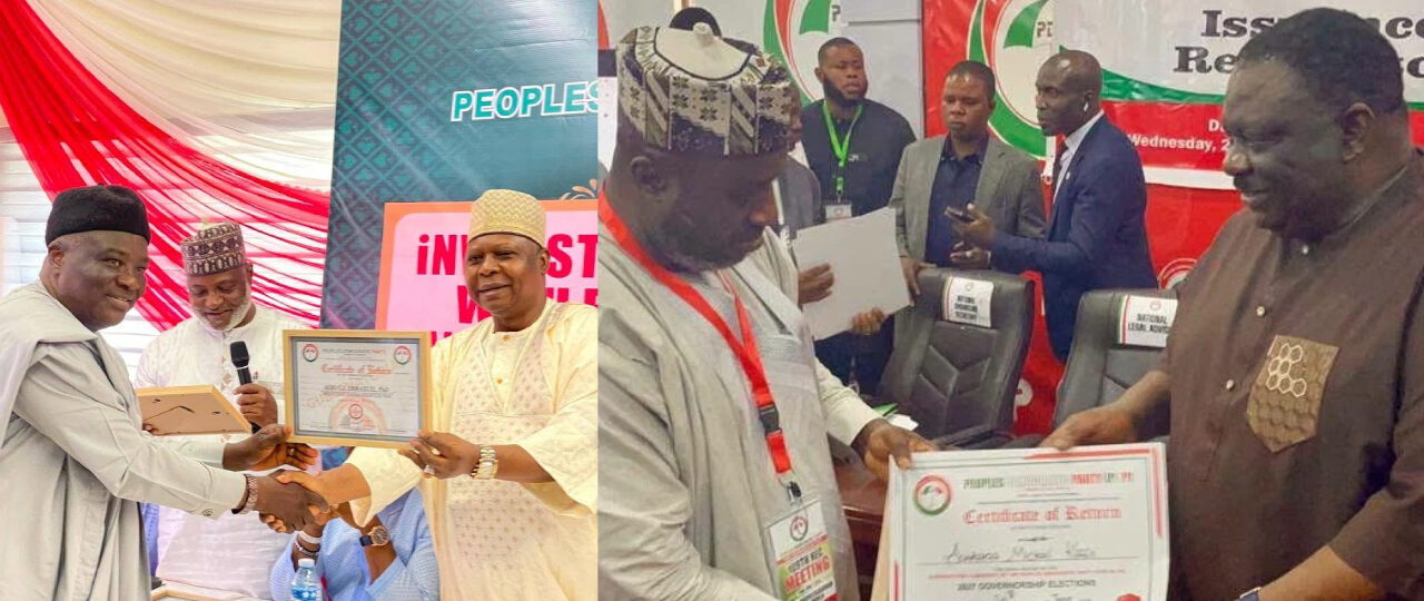 Drama as two PDP governorship candidates receive Certificates of Return in Benue
