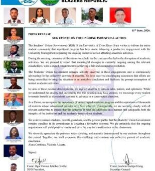 UNICROSS SUG issues update to students on ongoing industrial action