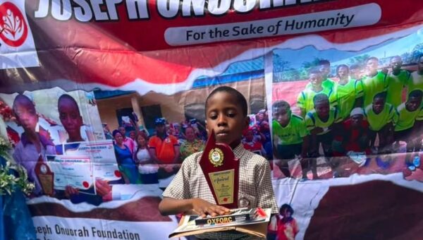 Eight year old Chinonso defeats 150 schools to win spelling bee