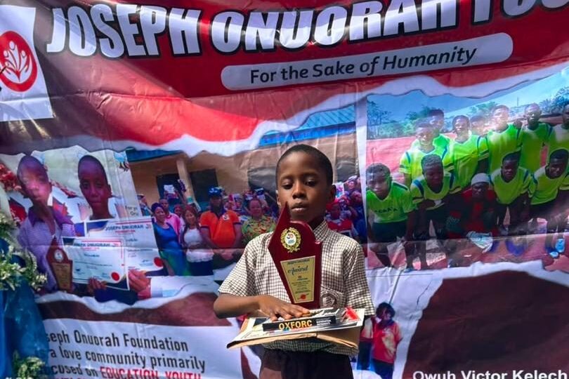 Eight year old Chinonso defeats 150 schools to win spelling bee