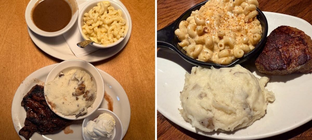 I ordered the same meal at Texas Roadhouse and Outback Steakhouse. The winning chain had lower prices and better bread.