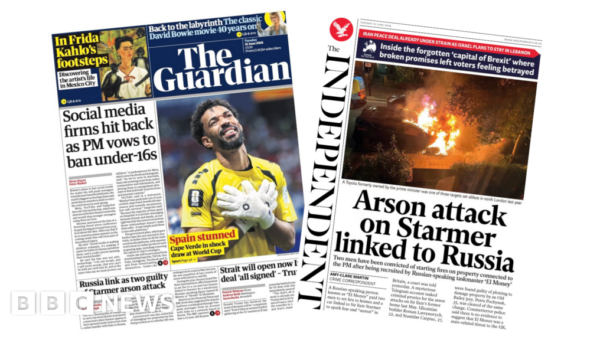 ‘Social media firms hit back’ and ‘Arson attack on Starmer linked to Russia’