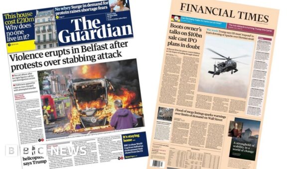 The Papers: ‘Violence in Belfast’ and Trump’s ‘war words’