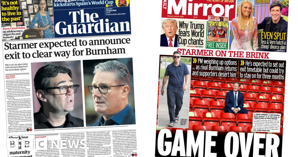 The Papers: ‘Starmer expected to announce exit’ and ‘Game over’
