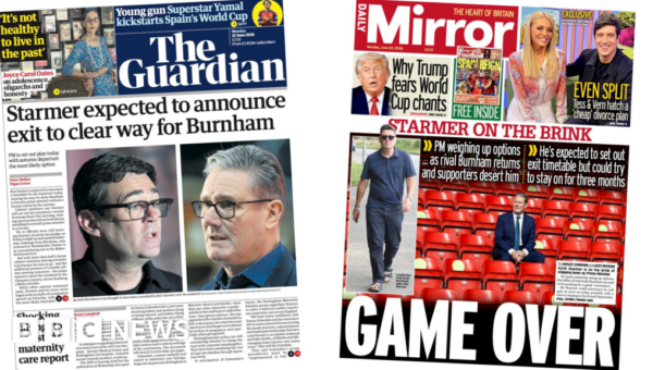 The Papers: ‘Starmer expected to announce exit’ and ‘Game over’