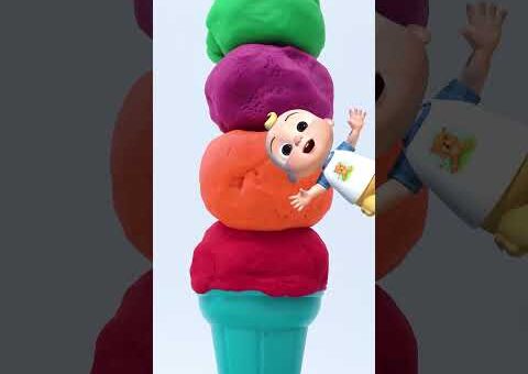 🍦 Colorful Ice Cream Fun with Boba Bear! 🌈🐻 Learn Colors #Shorts