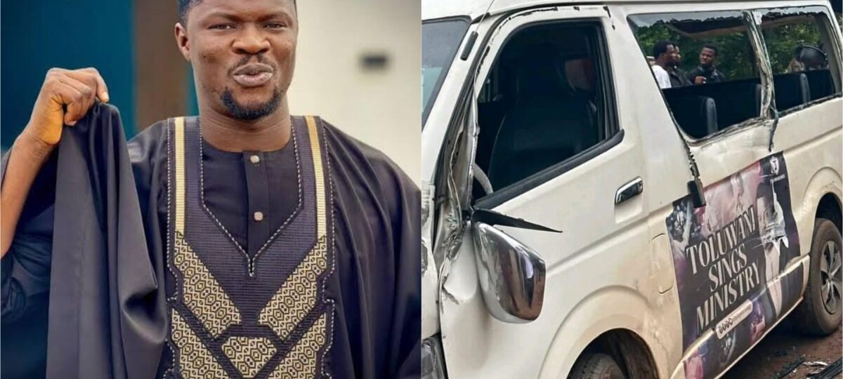 Singer Toluwanisings, crew members survive ghastly car accident