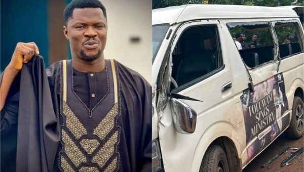 Singer Toluwanisings, crew members survive ghastly car accident