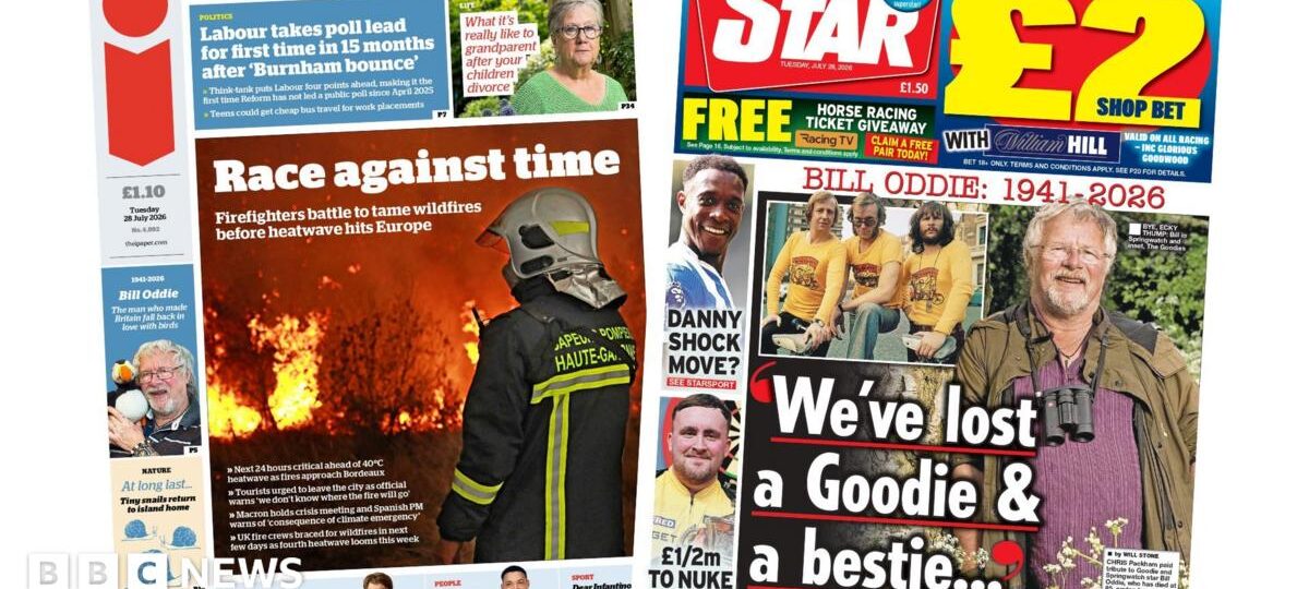 The Papers: 'Race against time' and 'We've lost a Goodie'