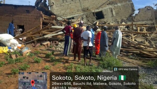 Storey building under construction collapses in Sokoto