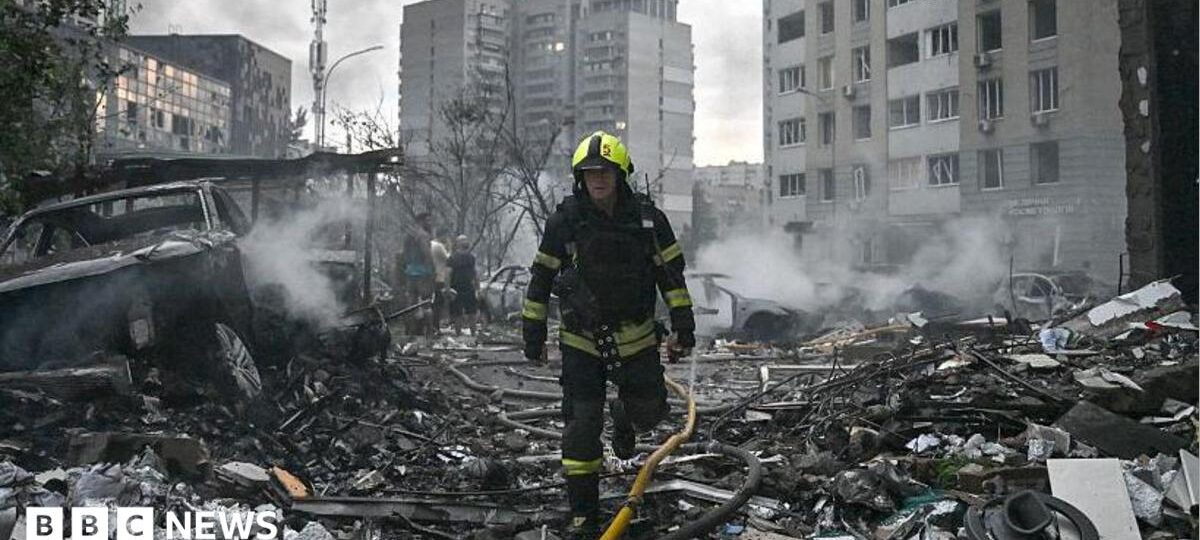 Nine killed in Russian strikes on Kyiv on eve of Nato summit in Turkey