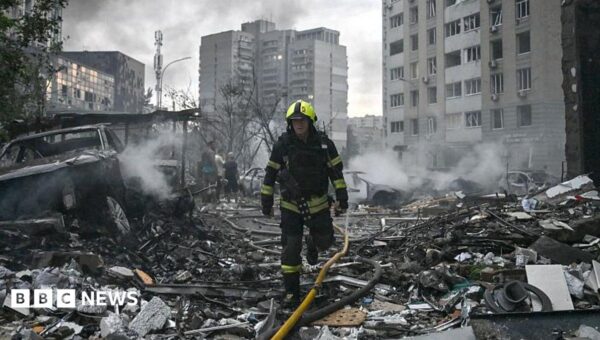 Nine killed in Russian strikes on Kyiv on eve of Nato summit in Turkey