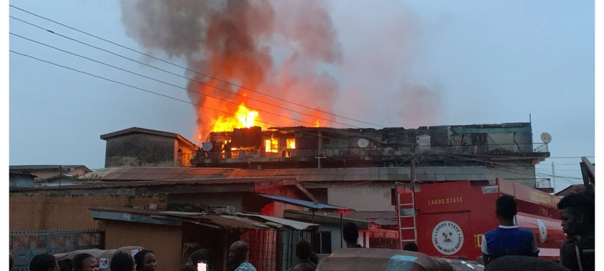 Two firefighters hospitalised as fire engulfs Lagos building