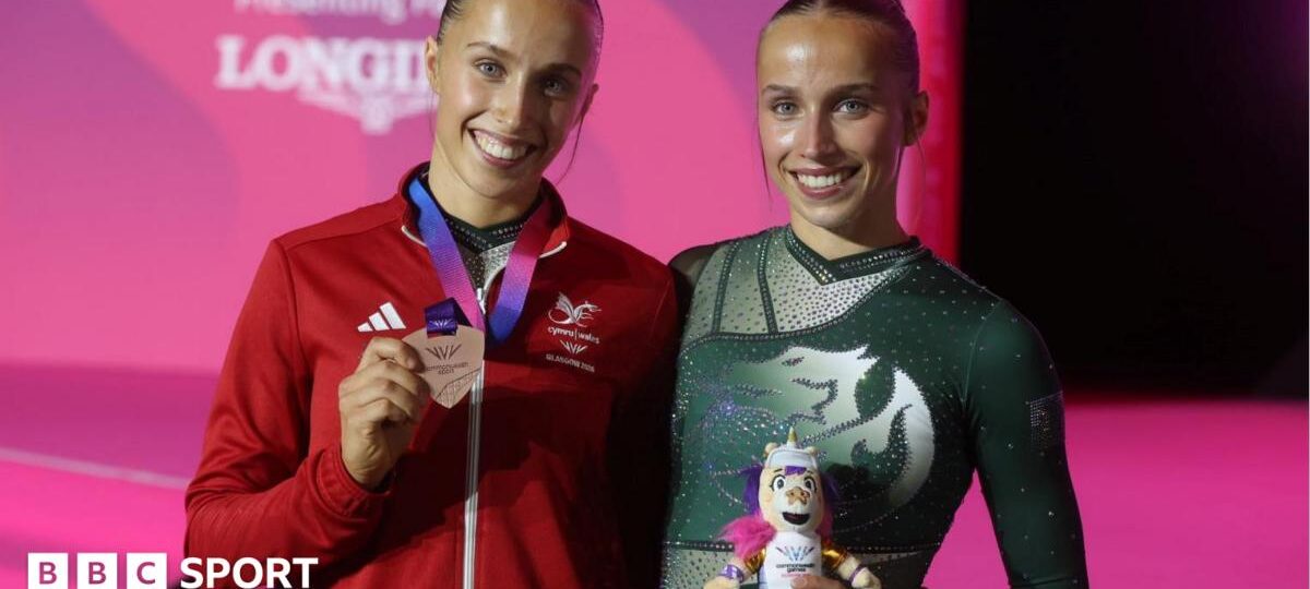 Identical Roper twins win gymnastics bronze medals