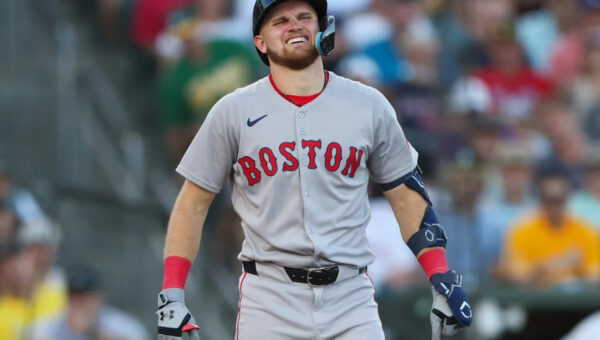Curtis Mead leaves first start with Red Sox after trade early after being hit by pitch in win over Athletics