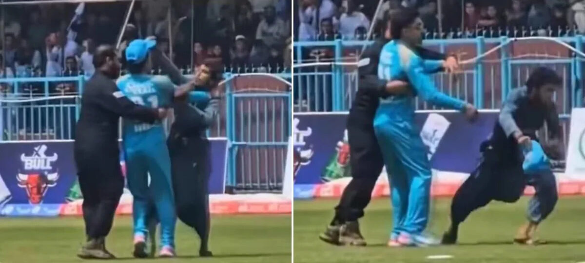 Fan on a mission: Pitch invader steals Rahmanullah Gurbaz's cap mid-match and runs away - Watch