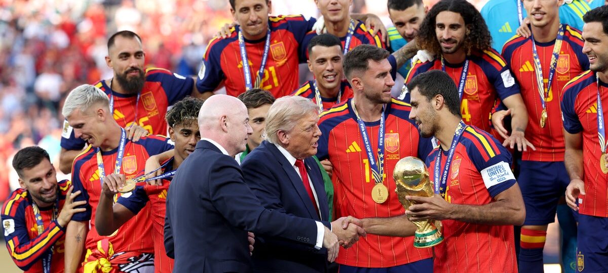 Trump booed after presenting Spain with World Cup and joining trophy lift