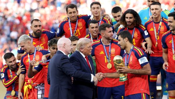 Trump booed after presenting Spain with World Cup and joining trophy lift