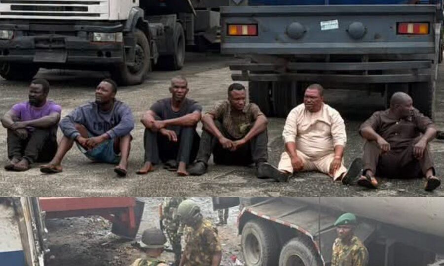 Troops dismantle illegal bunkering site in Lagos, arrest six suspects