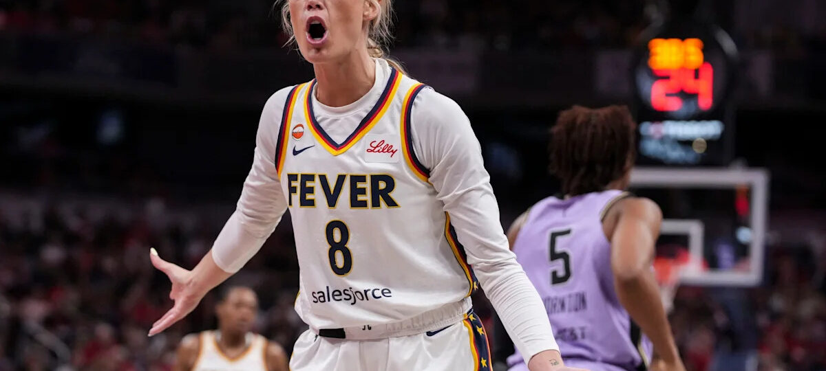 Sophie Cunningham flexes ‘attitude’ in brown dress for Fever-Storm pregame fit