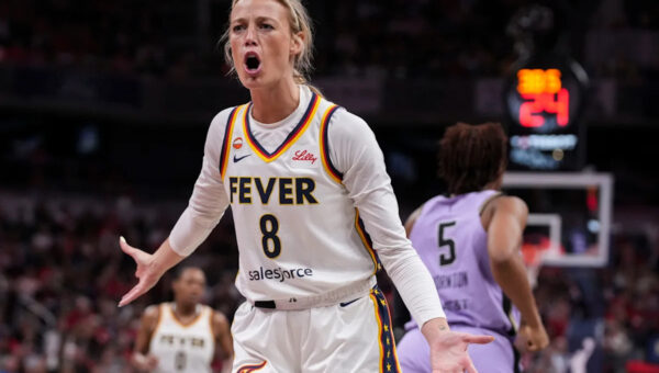 Sophie Cunningham flexes ‘attitude’ in brown dress for Fever-Storm pregame fit