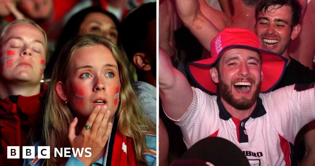 Watch fans react to every goal of England v Norway
