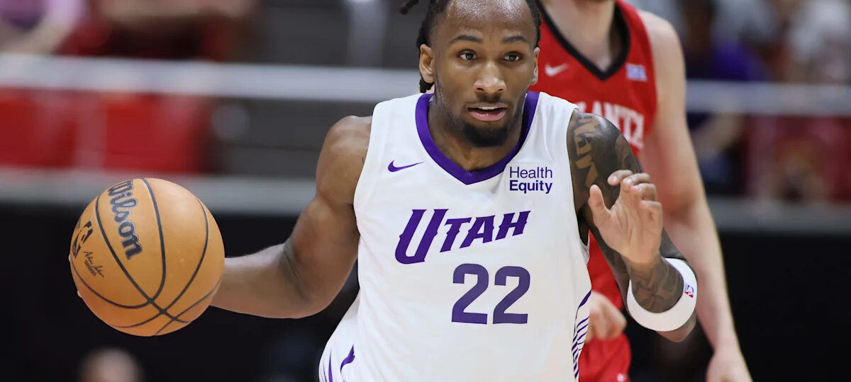 Jazz rookie Darryn Peterson reacts to first summer league game