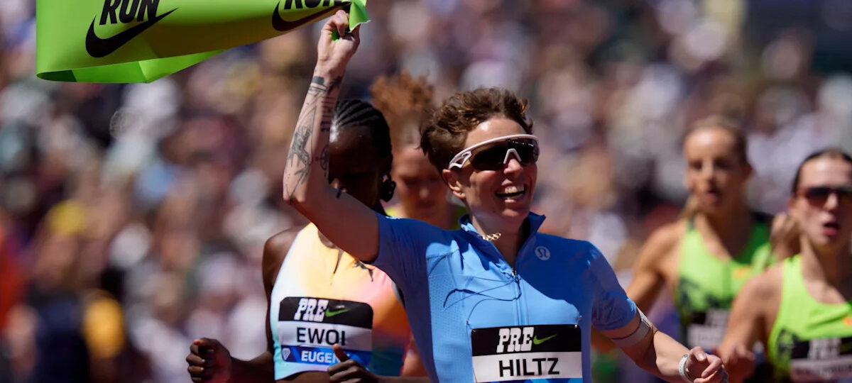 Nikki Hiltz stuns Pre Classic crowd in upset win over Faith Kipyegon