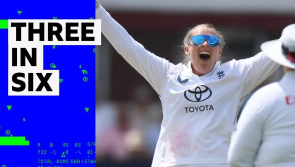 ‘She’s cleaned up!’ – Ecclestone takes three wickets in six balls