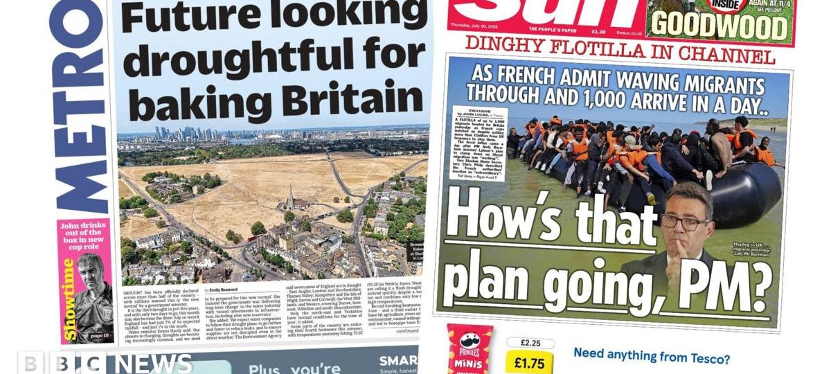 The Papers: 'Future looking droughtful' and 'Dinghy flotilla'