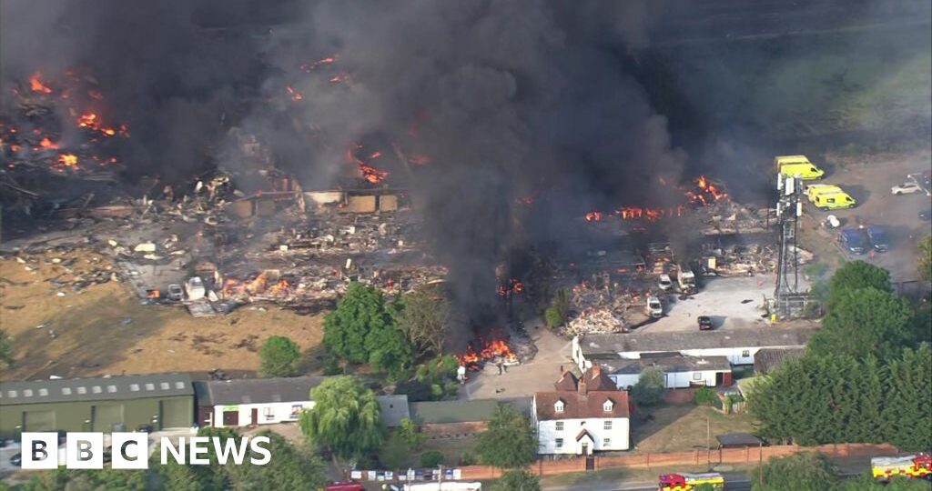Watch moment of explosion as huge fire breaks out in Essex