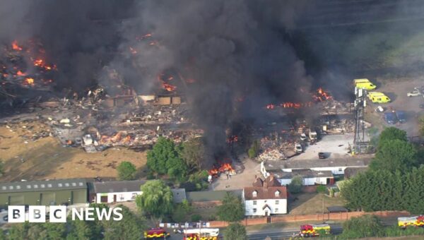 Watch moment of explosion as huge fire breaks out in Essex