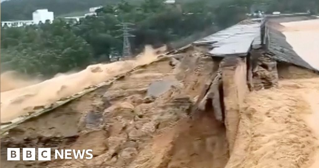 Fatal Typhoon Maysak floods burst dam wall in China