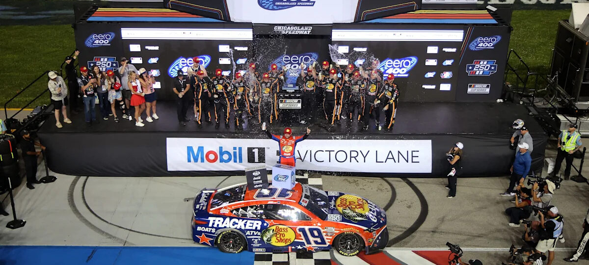 Chase Briscoe leads a Toyota train in NASCAR's return to Chicagoland Speedway