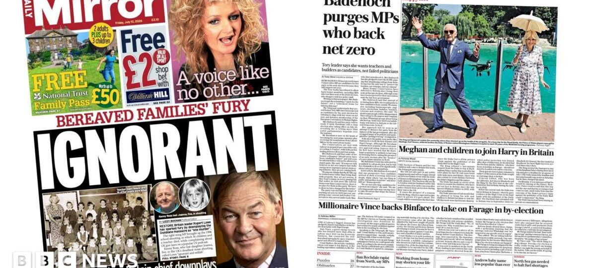 The Papers: ‘Bereaved families’ fury’ and ‘Happy feet’