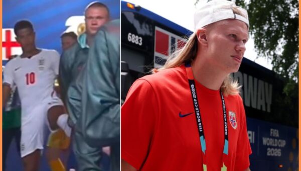 Video: Jude Bellingham playfully kicks Erling Haaland before England-Norway game
